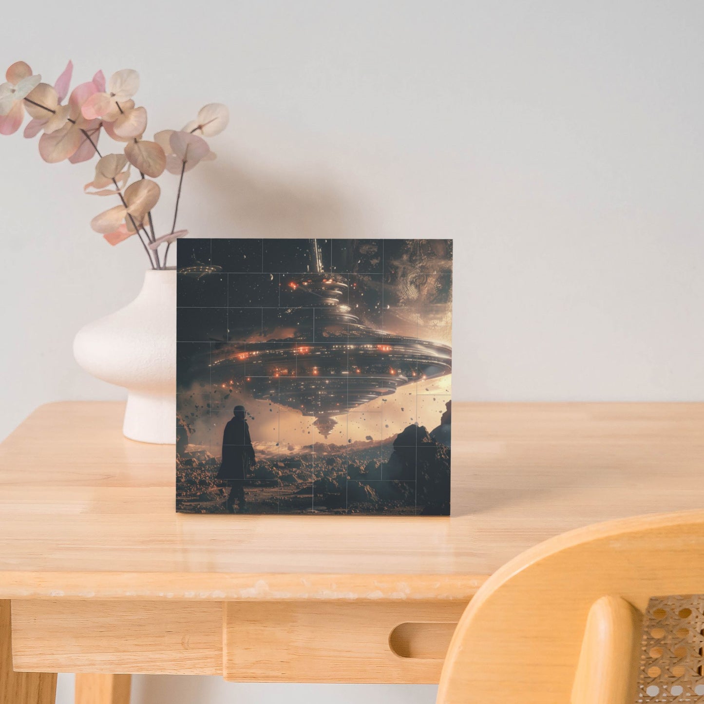 63-Piece Sci-Fi Puzzle - Space-Themed Plastic Puzzle, Lightweight and Portable, 0.7cm Thickness, 99g